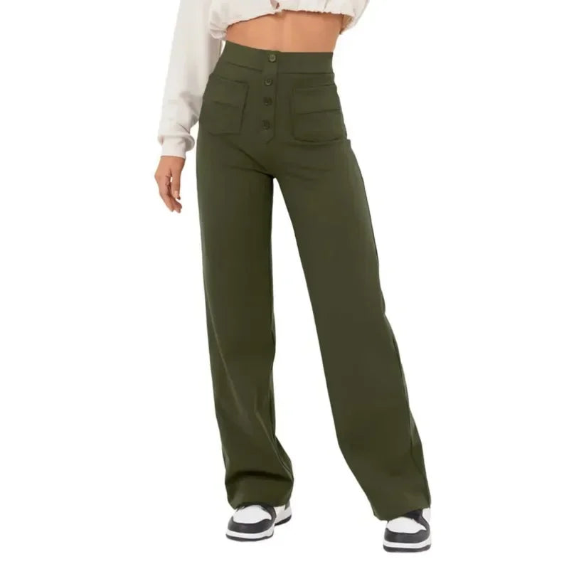 Hoge Taille Casual Broek Elastisch Comfortabele Losse Broek