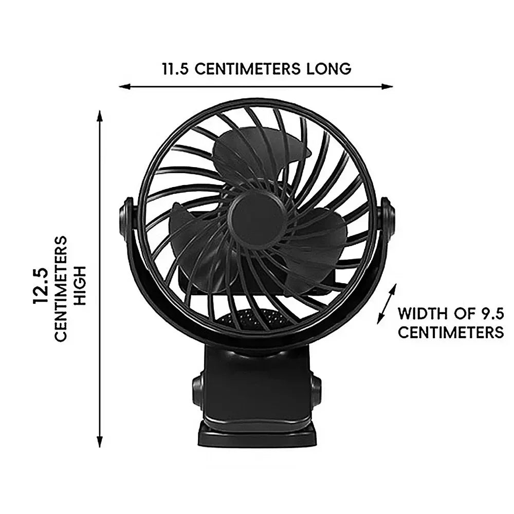 USB Ventilator Draaibaar met 3 Snelheden en Nachtlampje