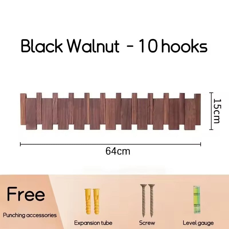 Elegante Houten Kapstok voor de Hal van Walnut Hout