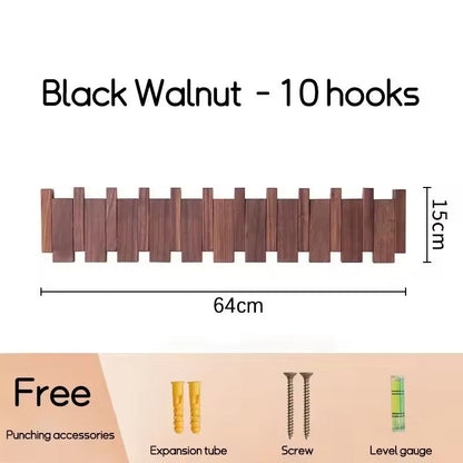Elegante Houten Kapstok voor de Hal van Walnut Hout