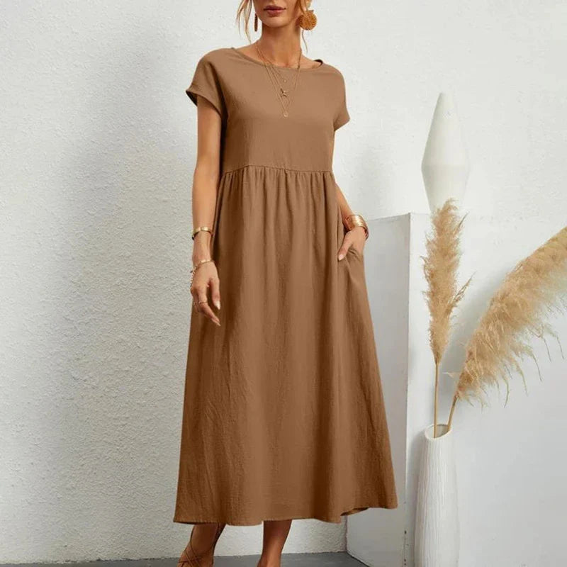Vintage Jurk Losse Pasvorm Flatterend voor Vrouw
