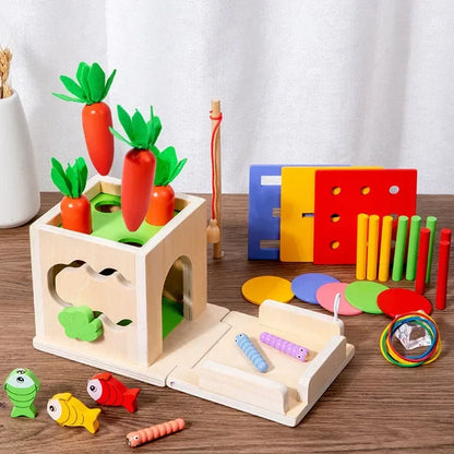 Houten Vorm Sorteer spel 8-in-1 voor Kinderen