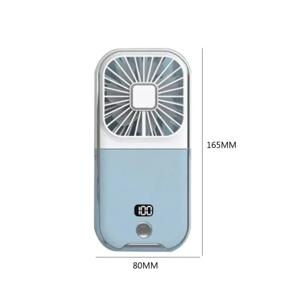 Mini USB-Ventilator Oplaadbaar met Digitale Weergave