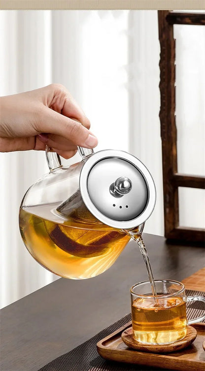 Glazen Theepot met Theefilter, 450-950ml, Hittebestendig