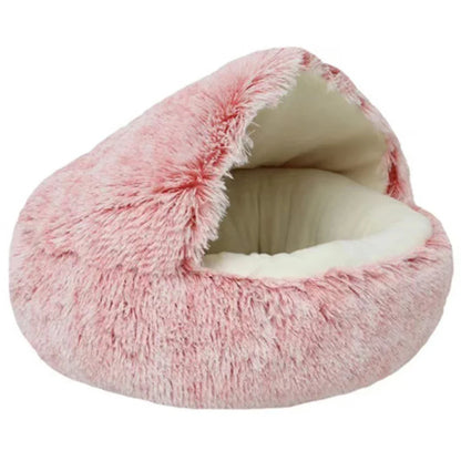 Kattenbed Pluche met Capuchon Warm en Zacht voor Katten