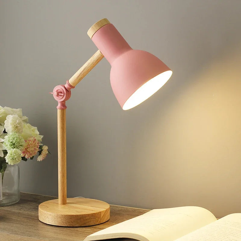 Houten Tafellamp Scandinavisch Design Dimbaar