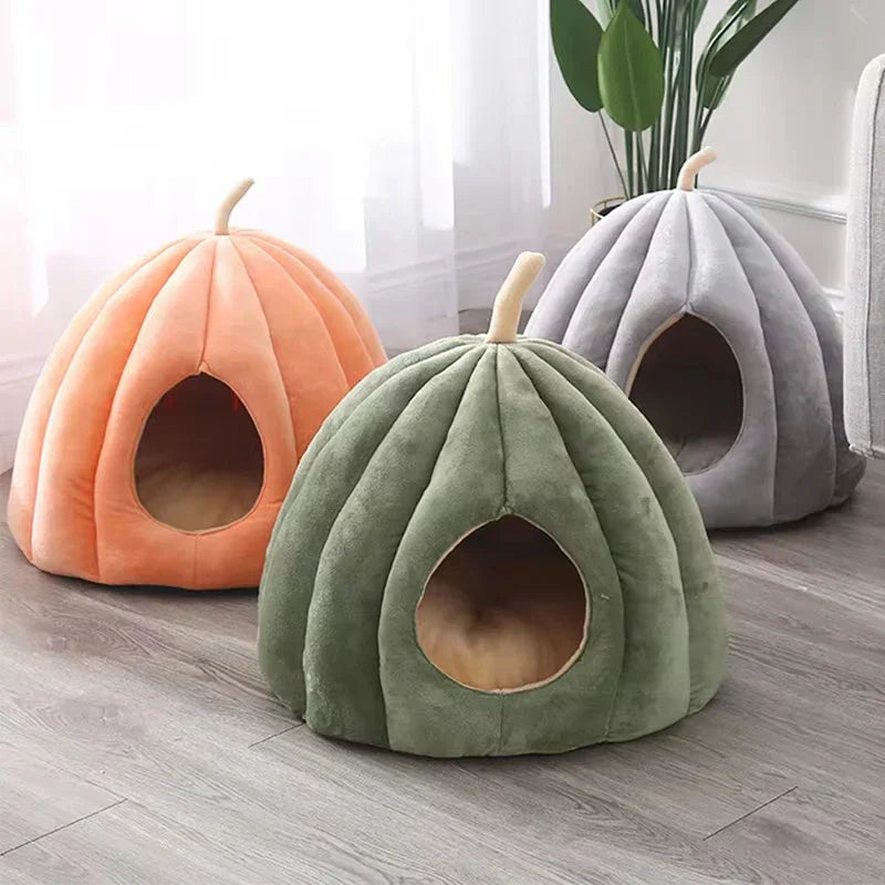 Kattenbed Pompoen Soft Pluche Warm voor Winter