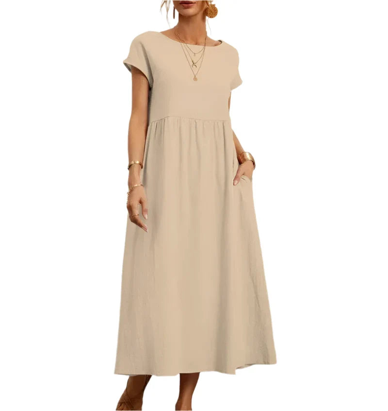 Vintage Jurk Losse Pasvorm Flatterend voor Vrouw - Velinix