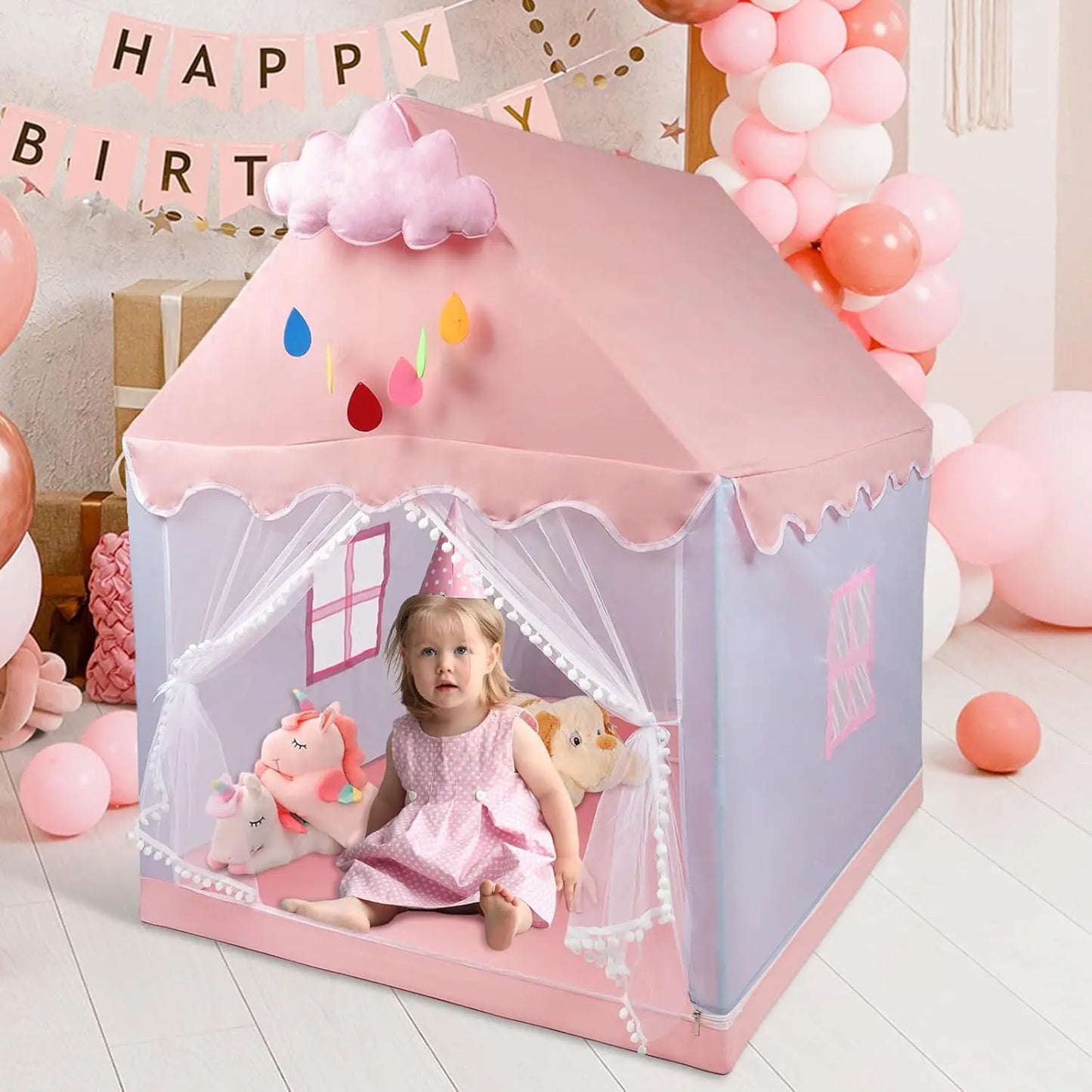Roze Kindertent Prinsessentent voor Binnen en Buiten Speelruimte