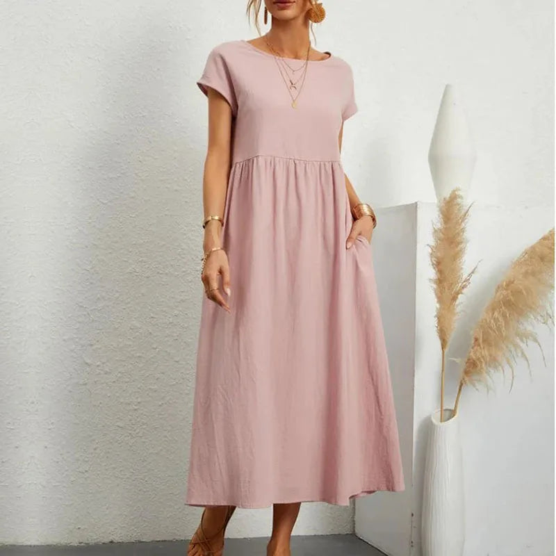 Vintage Jurk Losse Pasvorm Flatterend voor Vrouw