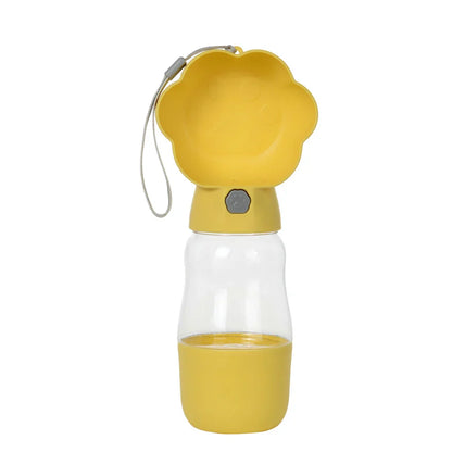 Draagbare Drinkfles voor Honden en Katten, 2-in-1 Water en Voer Dispenser