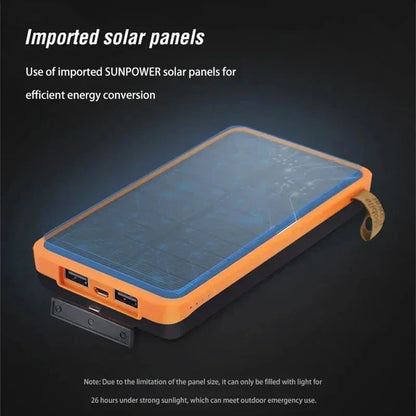 Zonne-energie Powerbank 20.000mAh Noodstroom Back-up