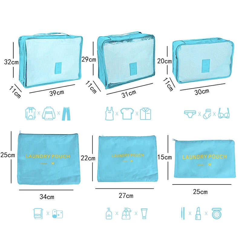 Reisorganizer Set met Opbergzakken en Reistas Accessoires