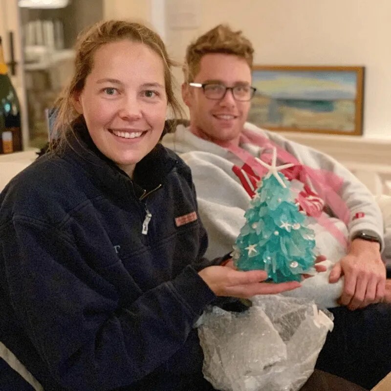 Kerstboom Sea Glass Decoratie Handgemaakt Uniek