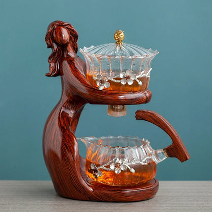 Theepot Set Automatisch Glazen Theeset met Houder