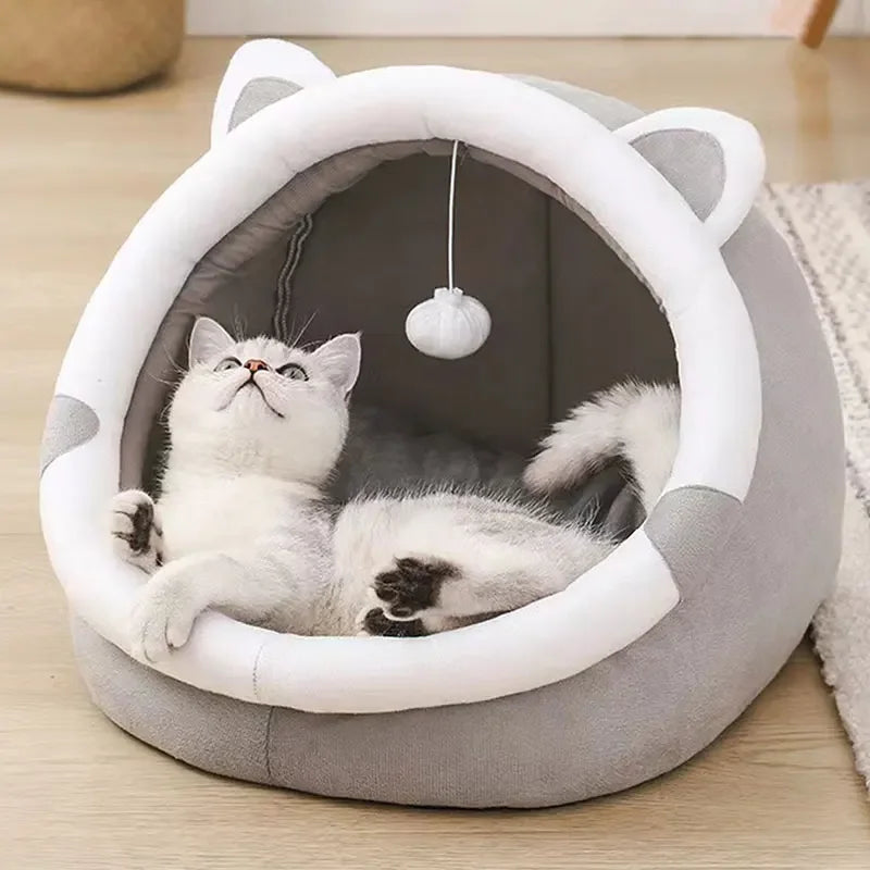 Opvouwbare Kattehut Zacht en Warm voor Katten en Kleine Honden
