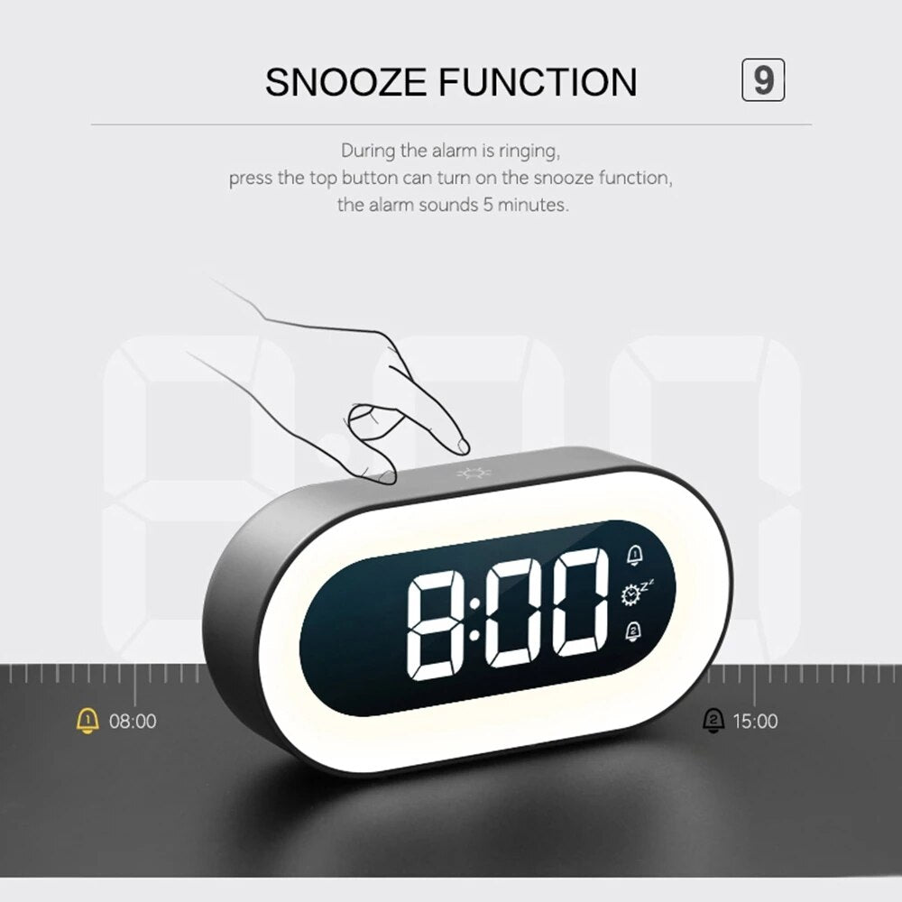 Digitale Wekker met Nachtlicht en Snoozefunctie