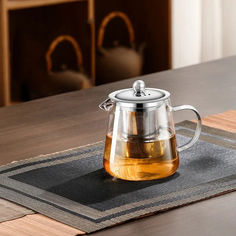 Glazen Theepot met Theefilter, 450-950ml, Hittebestendig