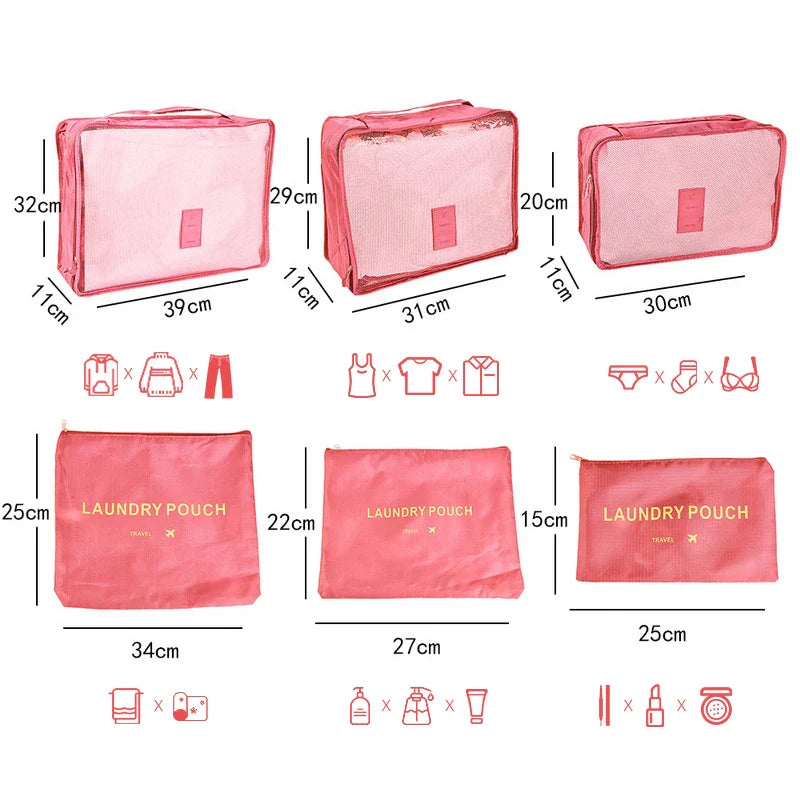 Reisorganizer Set met Opbergzakken en Reistas Accessoires