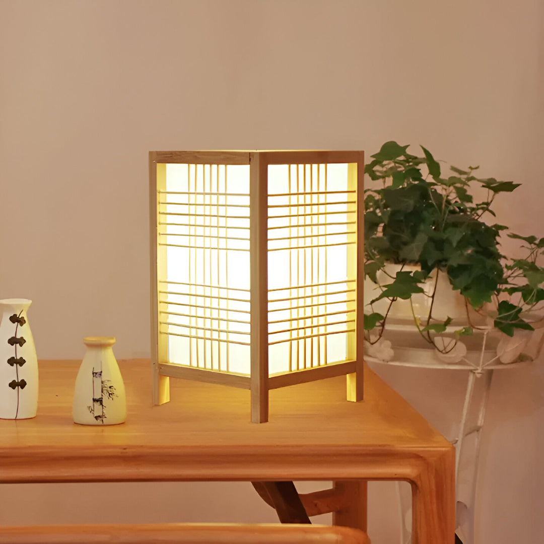 Japanse Handgemaakte Bambu Tafellamp Uniek Design
