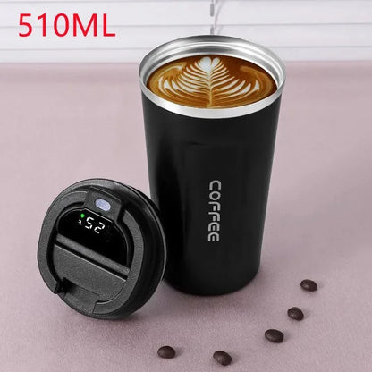 Thermos Koffiemok 510ml Roestvrij Staal met Temperatuurweergave