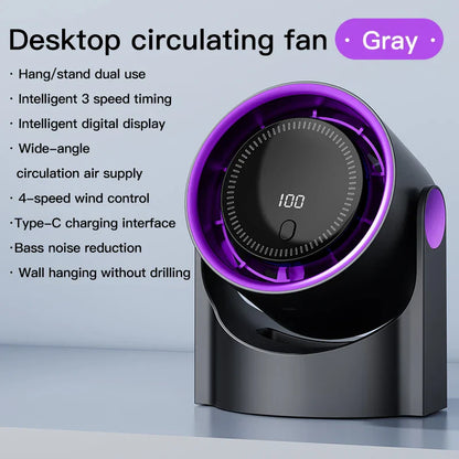 Draagbare USB Ventilator Fluisterstil 100 Niveaus Energiezuinig