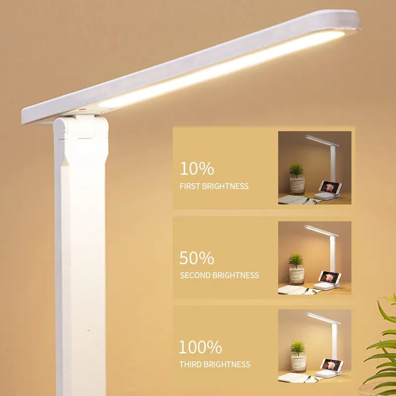 LED Bureaulamp Oplaadbaar Dimbaar USB Leeslamp Opvouwbaar