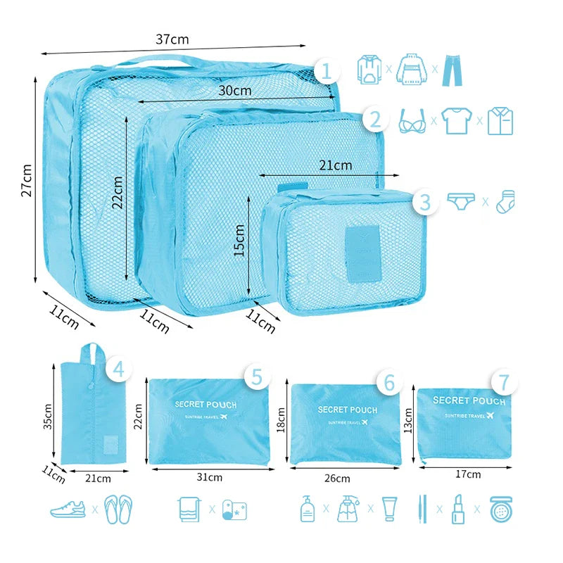 Reisorganizer Set met Opbergzakken en Reistas Accessoires