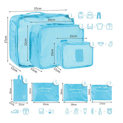 Reisorganizer Set met Opbergzakken en Reistas Accessoires