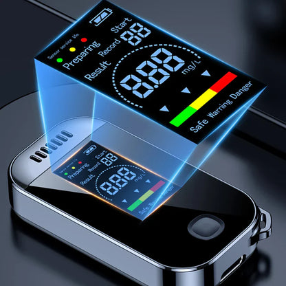 Alcoholblaastester Sleutelhanger met LCD-scherm USB Oplaadbaar