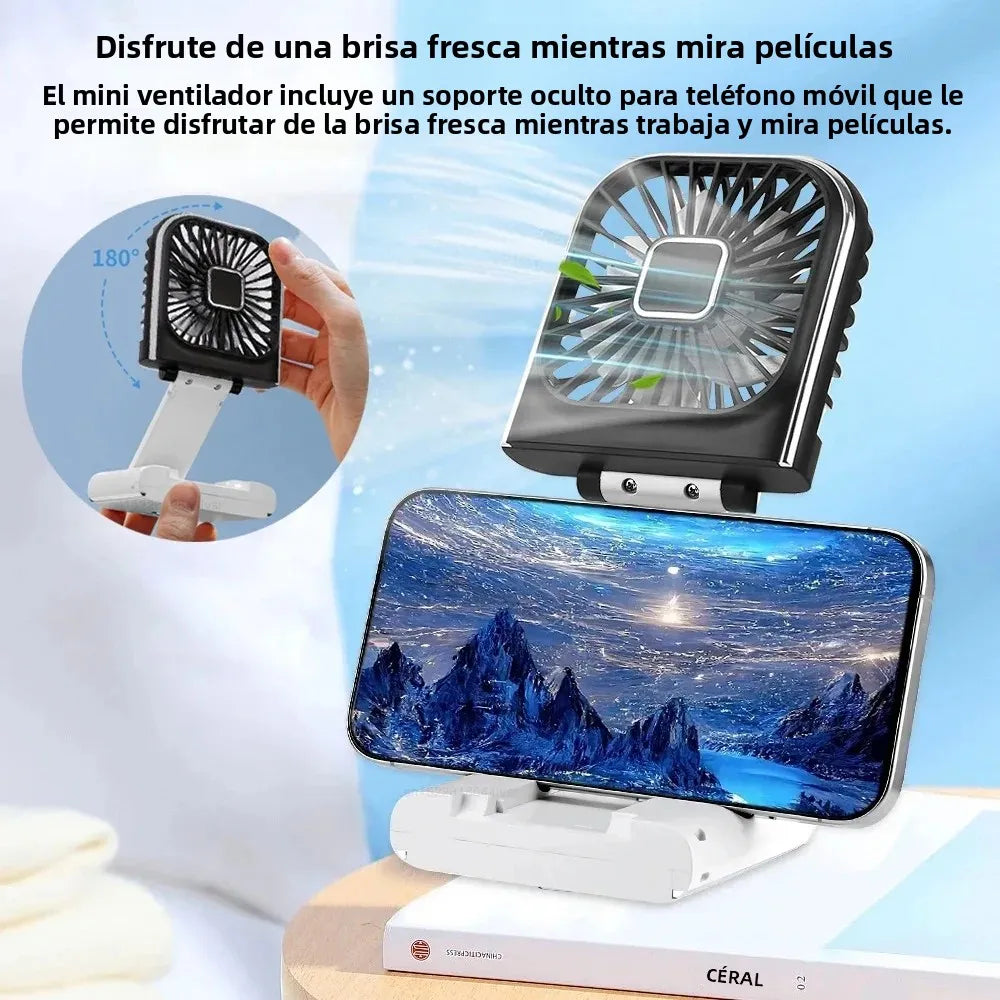 Mini USB-Ventilator Oplaadbaar met Digitale Weergave