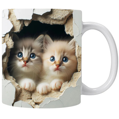 Zwarte Kat Koffiemok 3D Ontwerp Keramisch