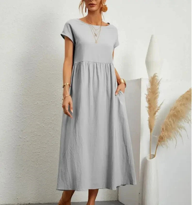 Vintage Jurk Losse Pasvorm Flatterend voor Vrouw