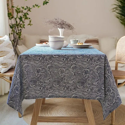 Duurzaam Linnen Tafelkleed 100% Japanse Stijl Natuurlijk - Velinix