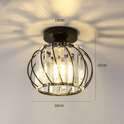Scandinavische Plafondlamp Glas en Zwart Metaal Design