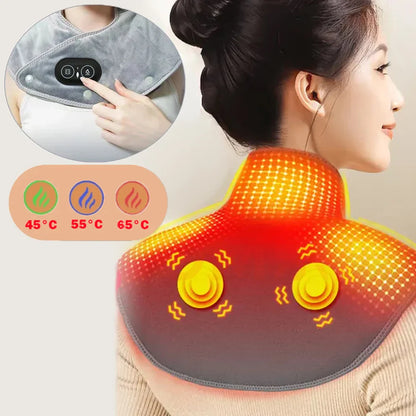 Elektrische Nekmassager Verwarmd Kussen met Vibratie - Velinix