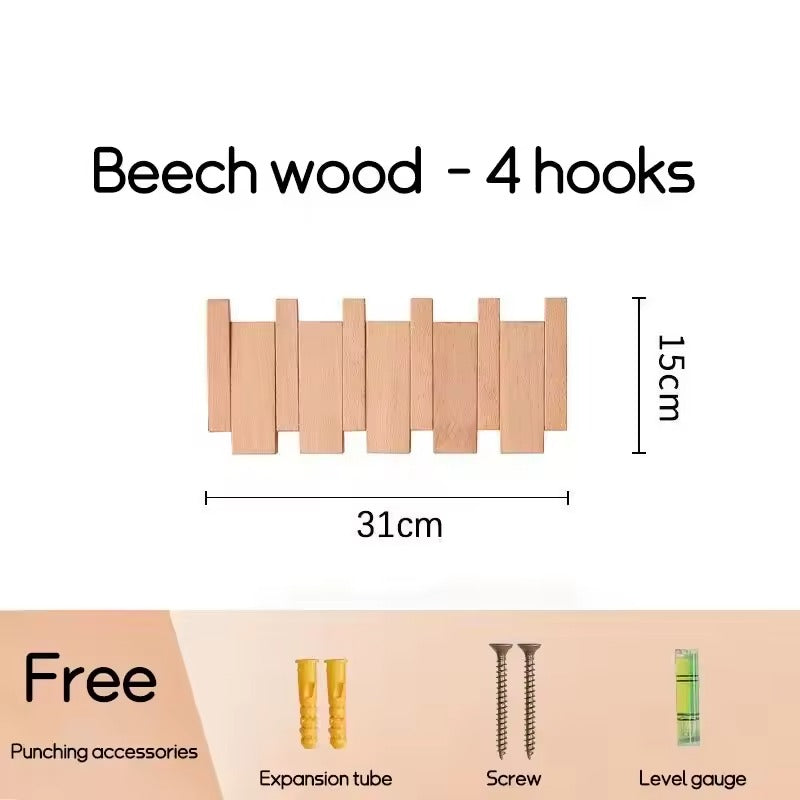 Elegante Houten Kapstok voor de Hal van Walnut Hout