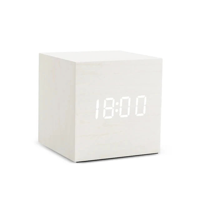 Houten LED Alarmklok met Temperatuurweergave en Digitaal Display