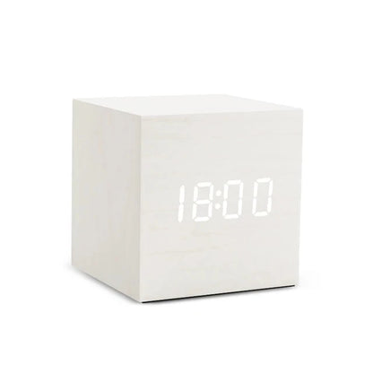 Houten LED Alarmklok met Temperatuurweergave en Digitaal Display