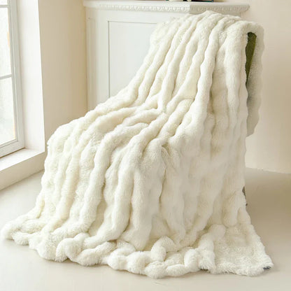 Zachte Fleece Deken Extra Dik Dubbel Laags Konijnenbont Imitatie