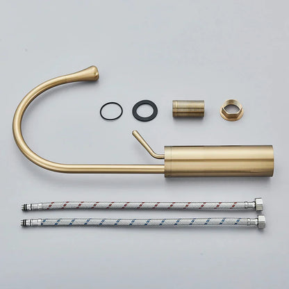 Mengkraan voor Wastafel Warm en Koud Met Brass Aansluiting