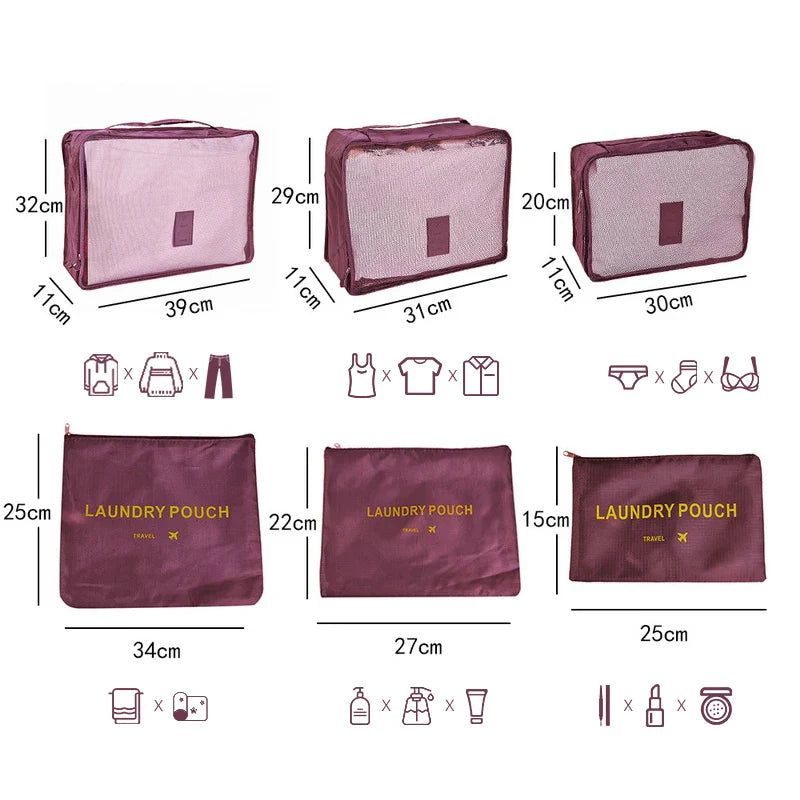 Reisorganizer Set met Opbergzakken en Reistas Accessoires