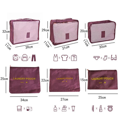 Reisorganizer Set met Opbergzakken en Reistas Accessoires
