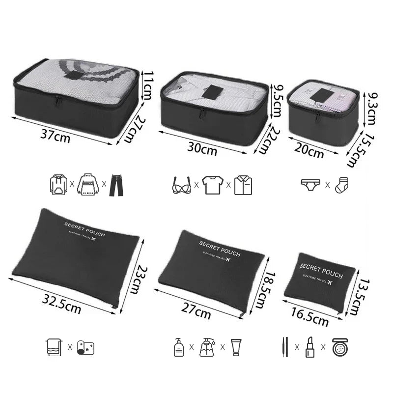Reisorganizer Set met Opbergzakken en Reistas Accessoires