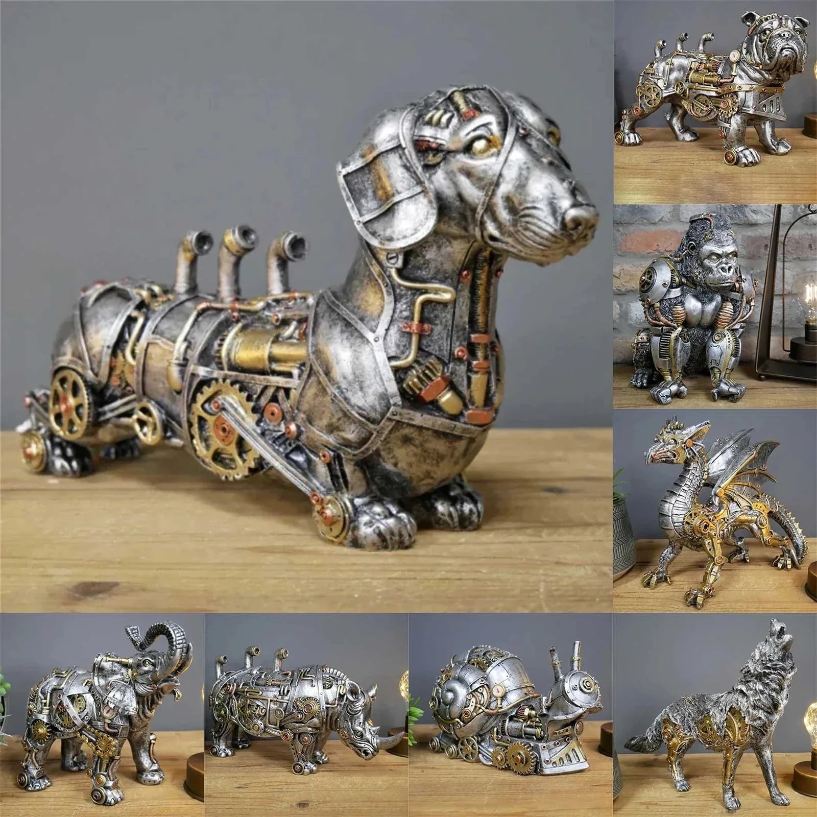 Steampunk Dierensculptuur Uniek Mechanisch Ornament - Velinix