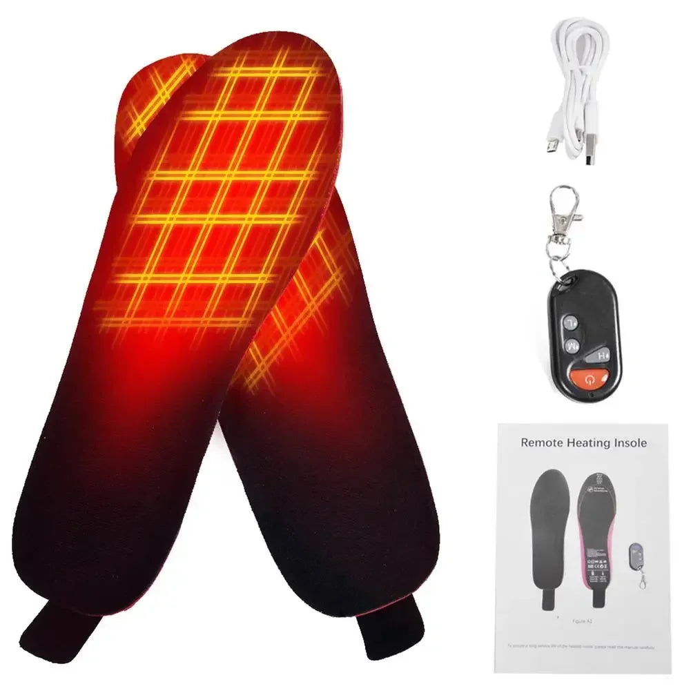 Verwarmbare Inlegzolen Oplaadbaar met Afstandsbediening voor Winter en Outdoor → Oplaadbare Verwarmbare Inlegzolen met Afstandsbediening