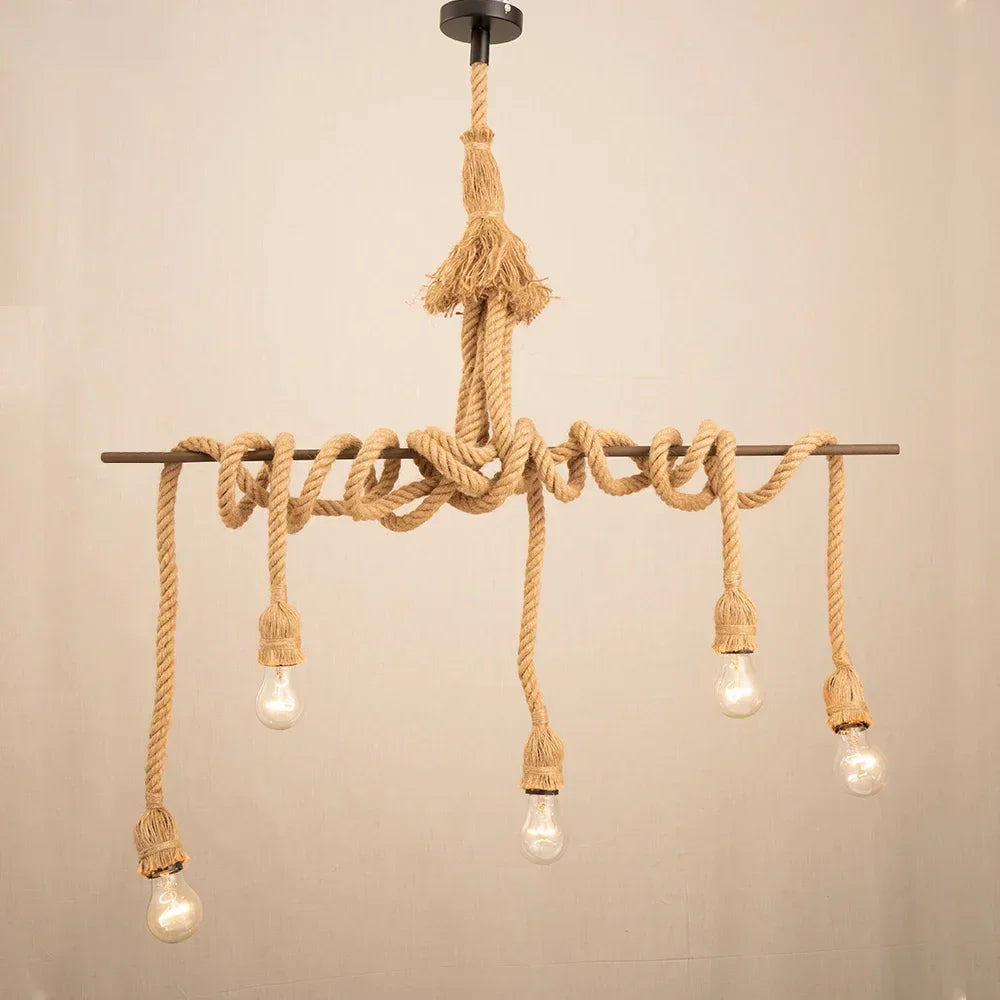 Hanglamp Handgemaakt van Henneptouw Boheemse Stijl