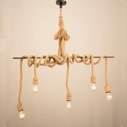 Hanglamp Handgemaakt van Henneptouw Boheemse Stijl