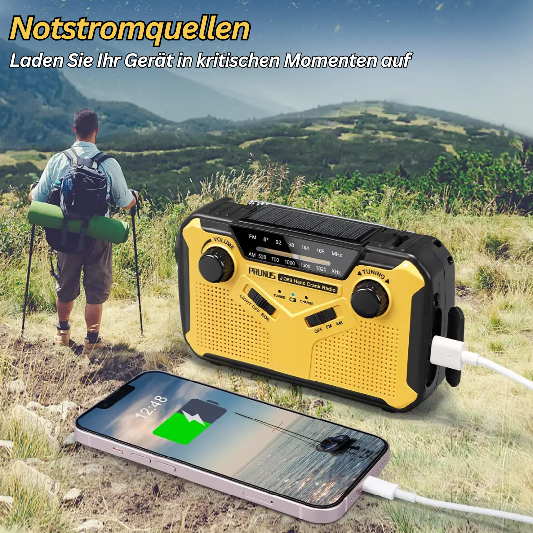 Noodradio met Oplaadfunctie en Zonnepaneel