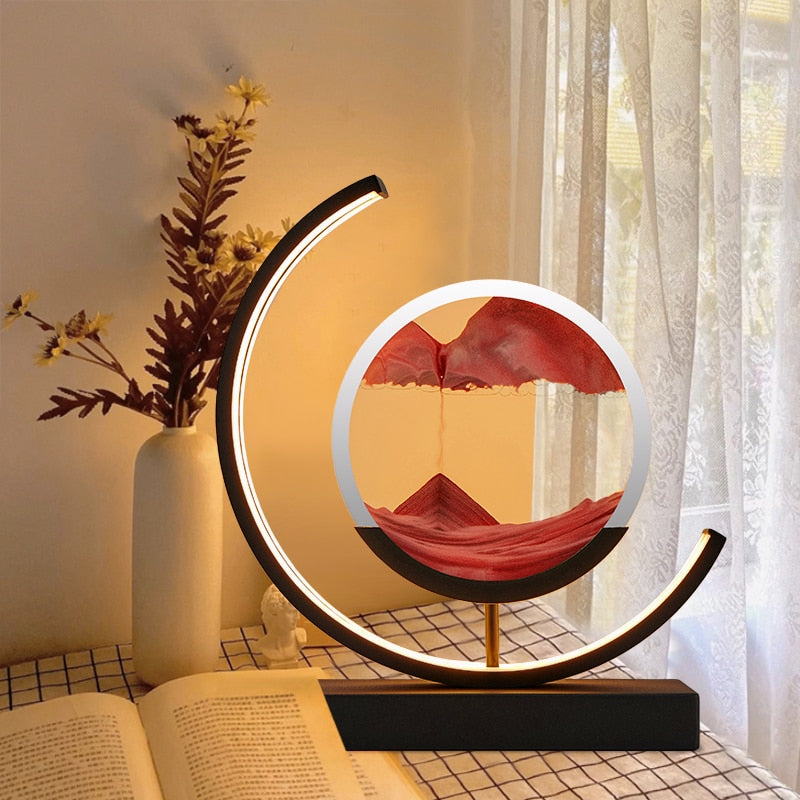 Tafellamp Zandtimer Relaxatie Dimbaar Warm Licht